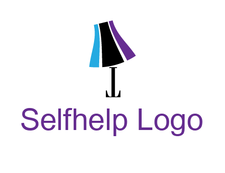 letter t with abstract lamp logo