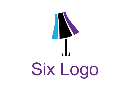 letter t with abstract lamp logo