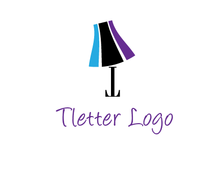 letter t with abstract lamp logo