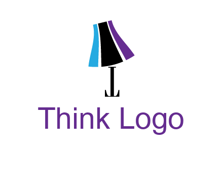 letter t with abstract lamp logo