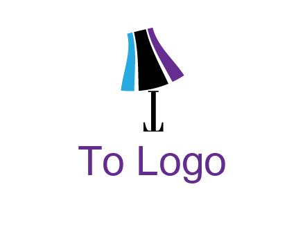 letter t with abstract lamp logo