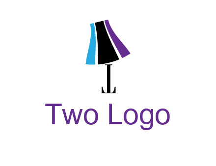 letter t with abstract lamp logo