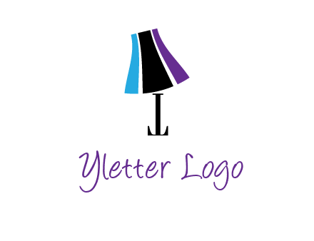 letter t with abstract lamp logo