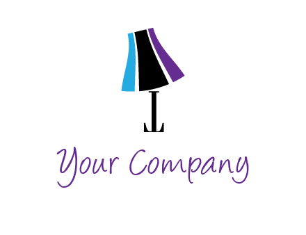 letter t with abstract lamp logo