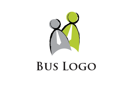 two abstract persons with tie logo