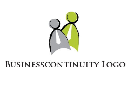 two abstract persons with tie logo