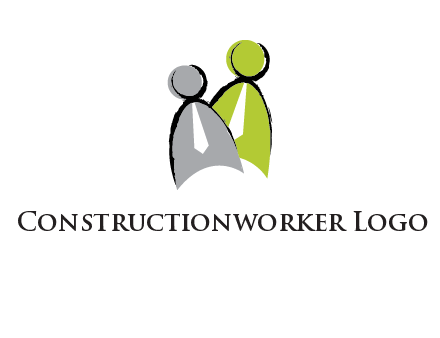 two abstract persons with tie logo