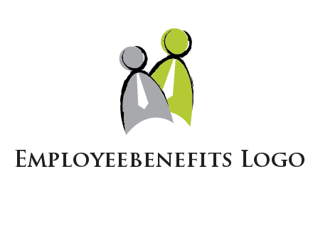 two abstract persons with tie logo