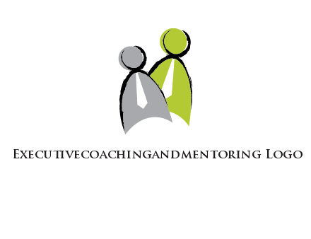 two abstract persons with tie logo