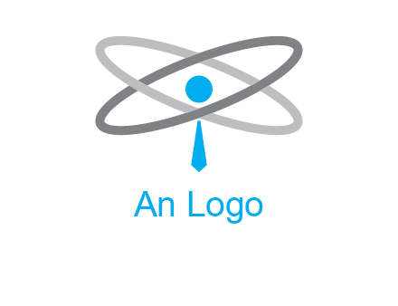 abstract person incorporated with orbit and tie logo