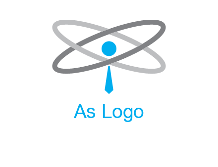 abstract person incorporated with orbit and tie logo