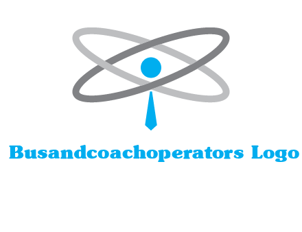abstract person incorporated with orbit and tie logo