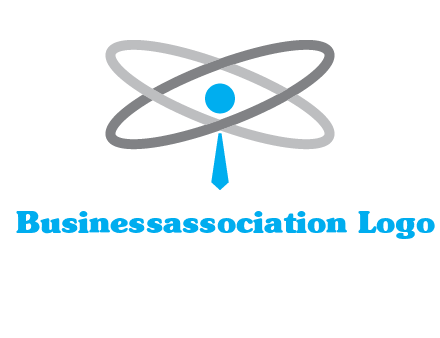 abstract person incorporated with orbit and tie logo