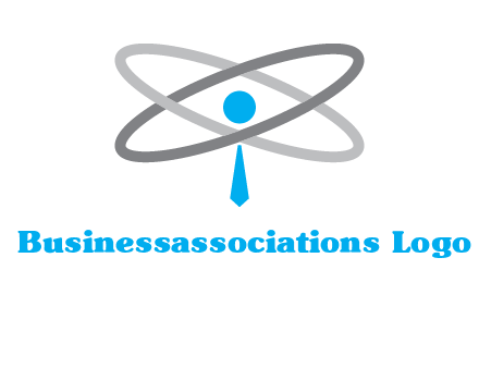 abstract person incorporated with orbit and tie logo