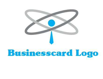 abstract person incorporated with orbit and tie logo