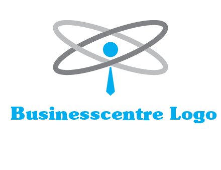abstract person incorporated with orbit and tie logo