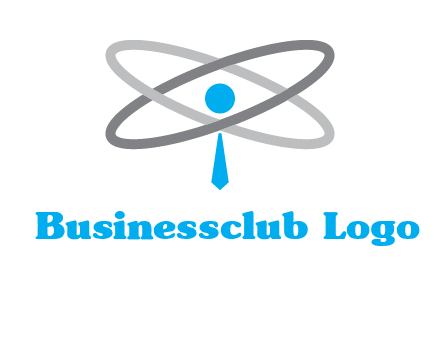 abstract person incorporated with orbit and tie logo