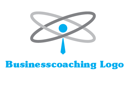 abstract person incorporated with orbit and tie logo