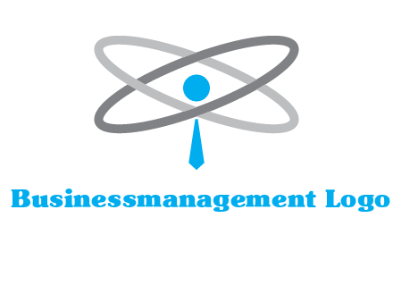 abstract person incorporated with orbit and tie logo