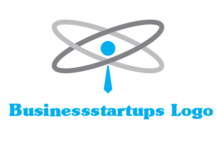abstract person incorporated with orbit and tie logo