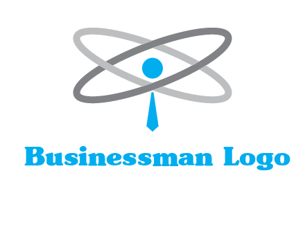 abstract person incorporated with orbit and tie logo