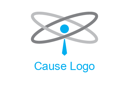 abstract person incorporated with orbit and tie logo