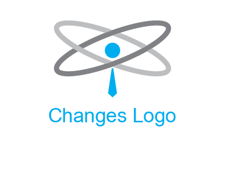 abstract person incorporated with orbit and tie logo