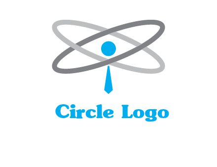 abstract person incorporated with orbit and tie logo