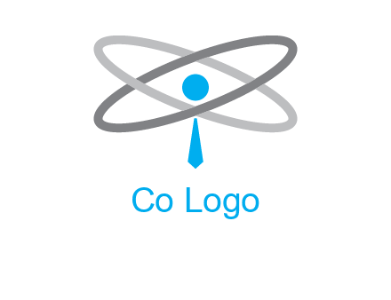 abstract person incorporated with orbit and tie logo