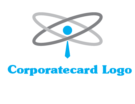 abstract person incorporated with orbit and tie logo