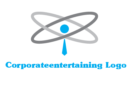 abstract person incorporated with orbit and tie logo