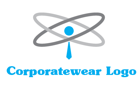 abstract person incorporated with orbit and tie logo