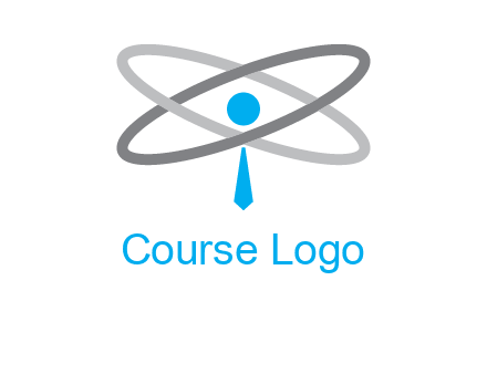 abstract person incorporated with orbit and tie logo