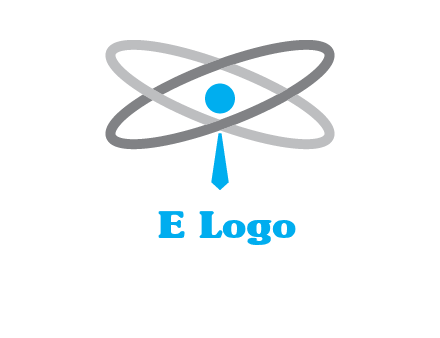 abstract person incorporated with orbit and tie logo