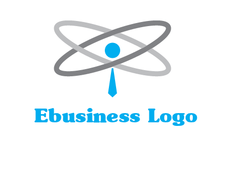 abstract person incorporated with orbit and tie logo