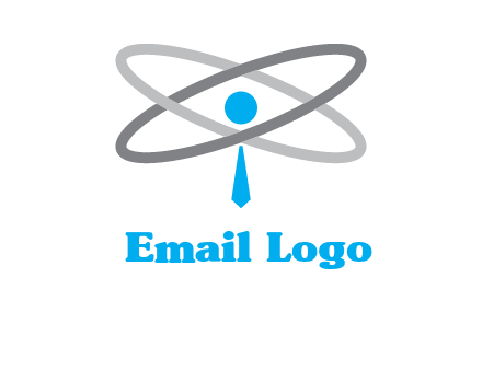 abstract person incorporated with orbit and tie logo