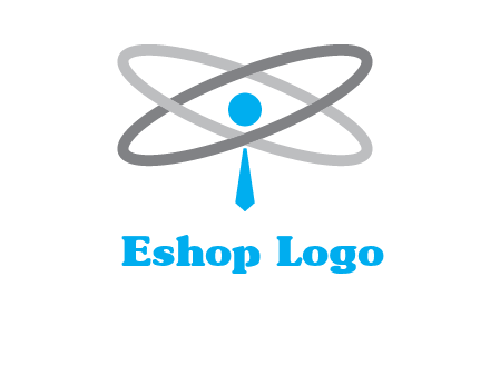 abstract person incorporated with orbit and tie logo