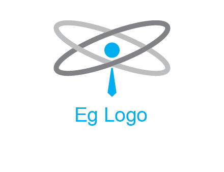 abstract person incorporated with orbit and tie logo