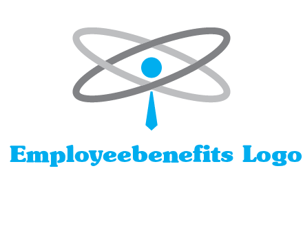 abstract person incorporated with orbit and tie logo