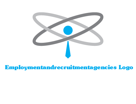 abstract person incorporated with orbit and tie logo