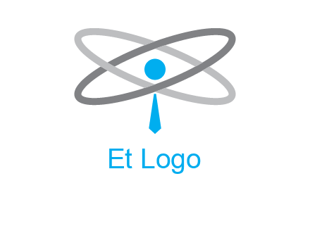 abstract person incorporated with orbit and tie logo