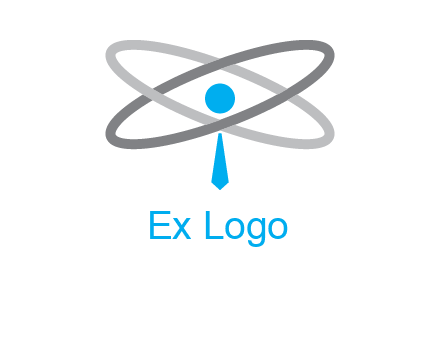 abstract person incorporated with orbit and tie logo