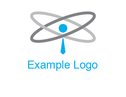 abstract person incorporated with orbit and tie logo