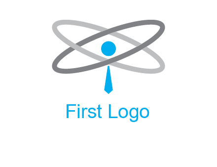 abstract person incorporated with orbit and tie logo