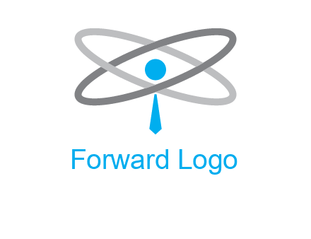 abstract person incorporated with orbit and tie logo