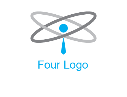 abstract person incorporated with orbit and tie logo