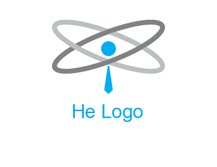 abstract person incorporated with orbit and tie logo