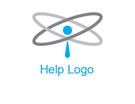 abstract person incorporated with orbit and tie logo