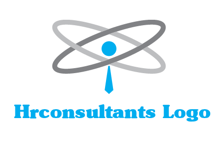abstract person incorporated with orbit and tie logo