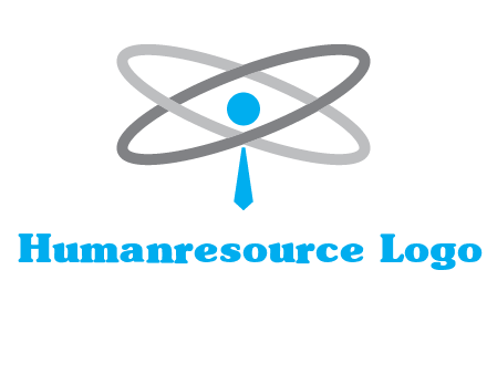 abstract person incorporated with orbit and tie logo